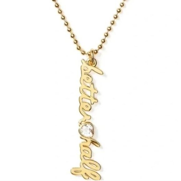 Kate Spade Say Yes ‘Better Half’ Pendant Necklace NWT Gold - Picture 1 of 3